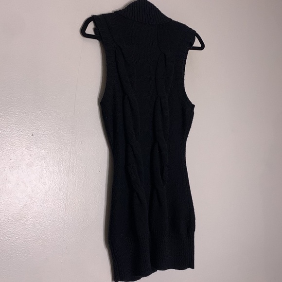 Marciano Wool Vest Black Knit Weave gold button front large women’s - Picture 4 of 6